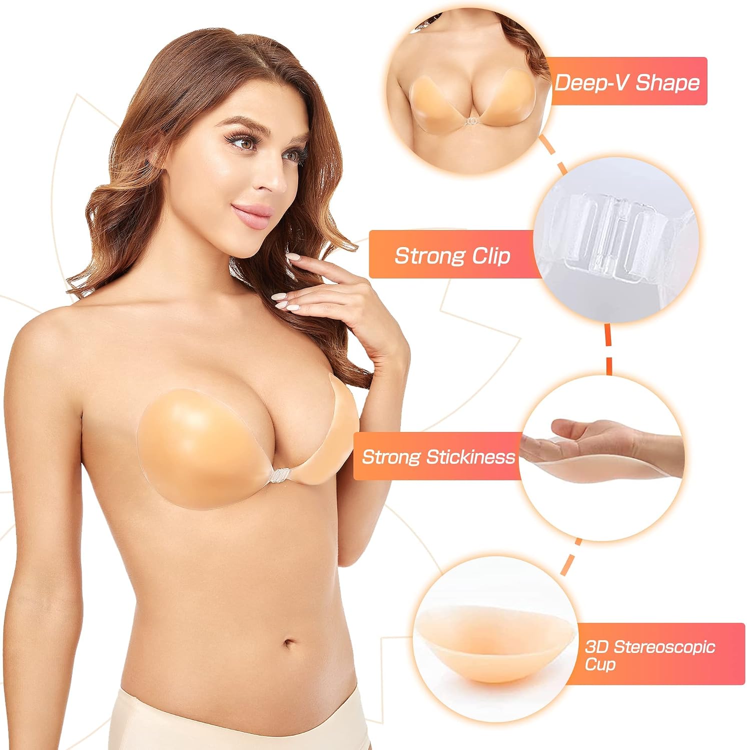 Bra Silikon Padat Tanpa Kawat  - Silicone Bra Adhesive ulasan dan harga